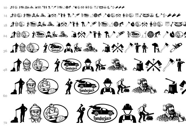 The Woodcutter font waterfall